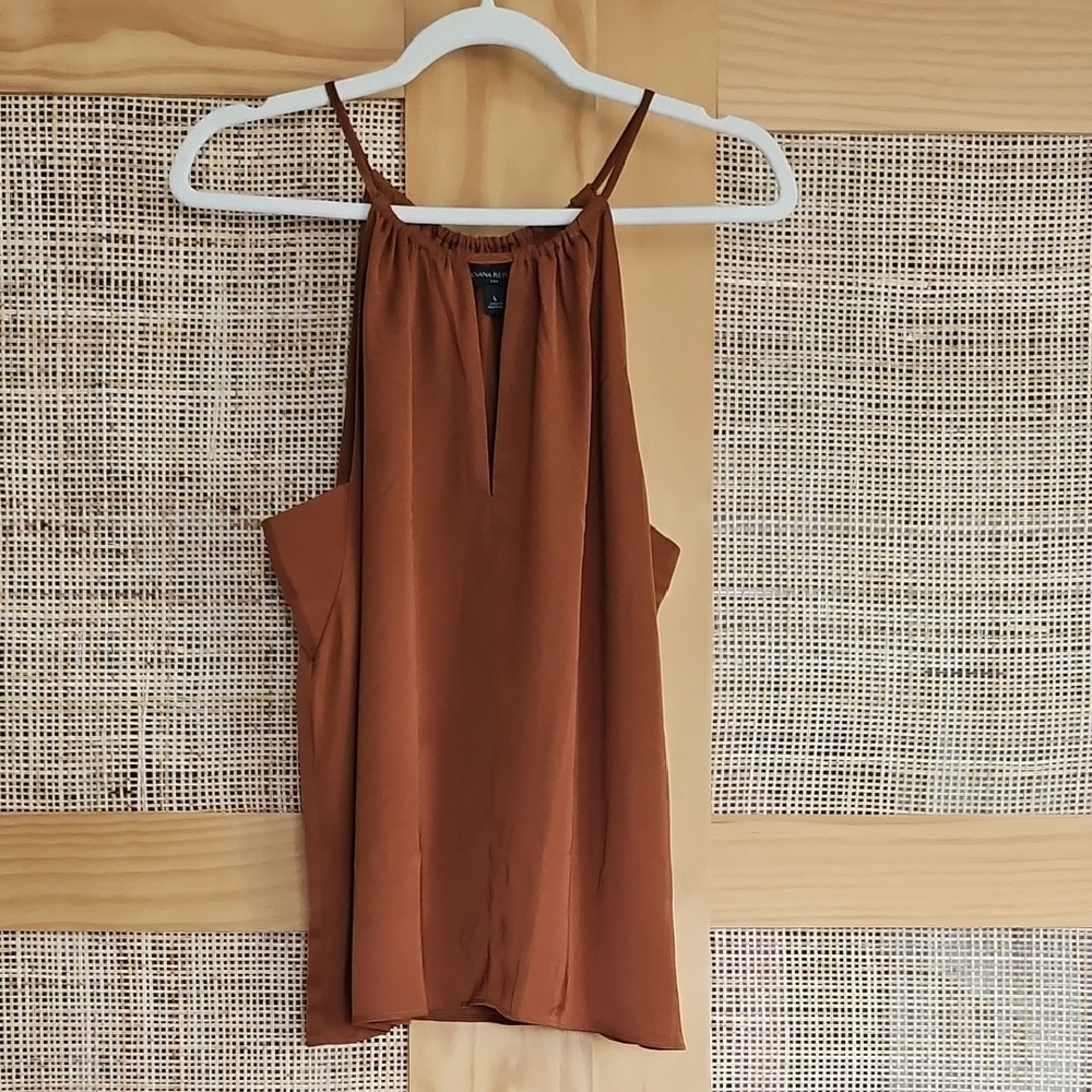 Banana Republic Silky Rich Brown Halter Tank